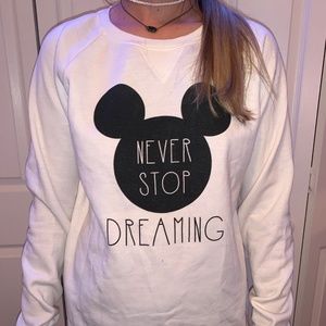 Disney White "never stop dreaming" Sweatshirt